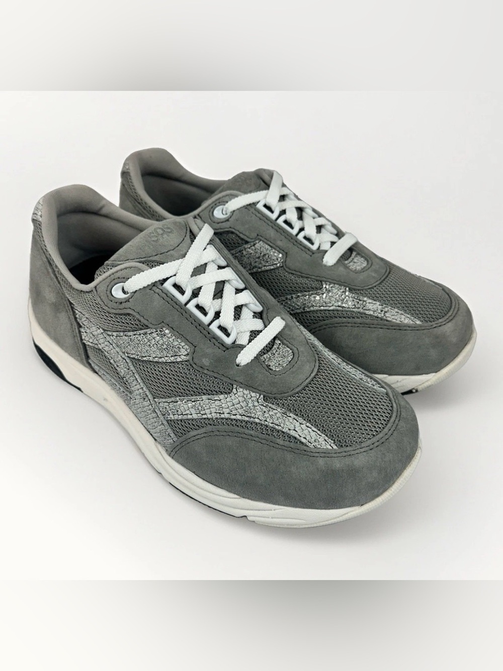 SAS Tour Mesh Women's 6.5 W Wide Plata Mix Silver Comfort Walking Shoes Sneakers